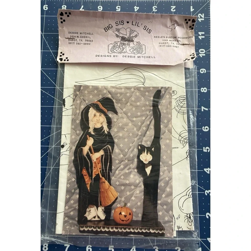 Big Sis Lil' Sis Tole Pattern Packet: TRICKY WITCHY & SKITTY KITTY Uncut Vintage